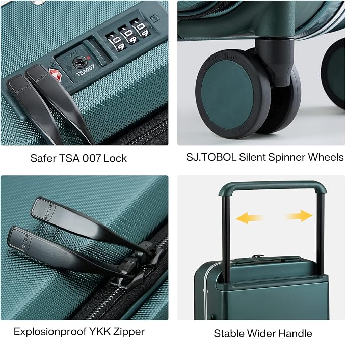 MILADA Wide Handle Carry On Luggage - Image 7