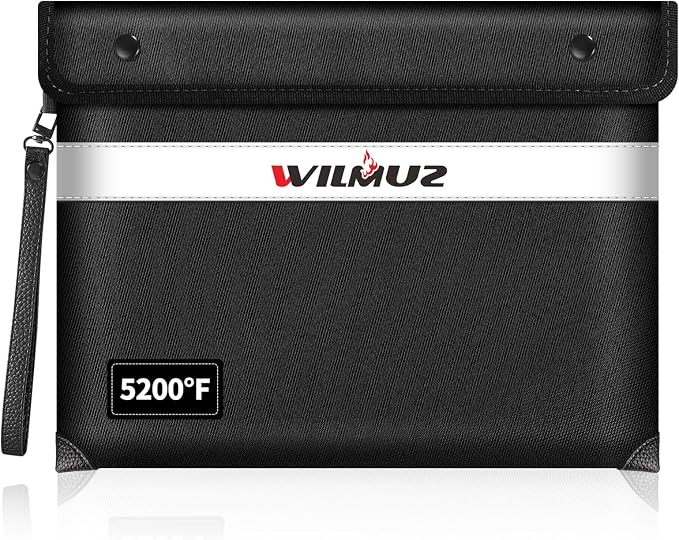 Fire Proof Bag for Documents 5200°F Heat Insulated, 13.9” X 10.6”Fireproof by Wilmuz