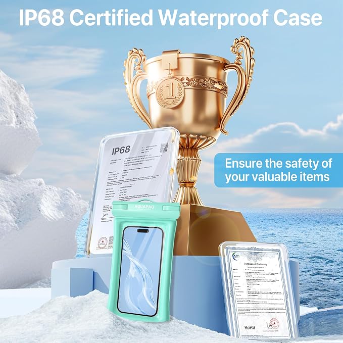 NEPHI IP68 Waterproof Phone Pouch 2 Pack-Up to 8.0"，Adjustable Neck Lanyard - Image 7