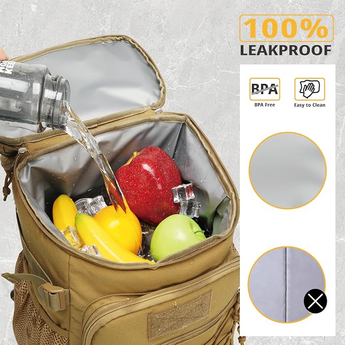 Tactical Backpack Cooler, 25L Cooler Backpack Insulated Leak-Proof, Heavy Duty - Image 7