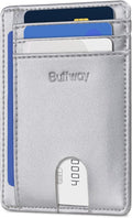 Buffway Slim Minimalist Front Pocket RFID Blocking Leather Wallets by Buffway