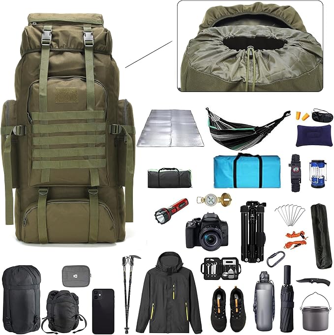 Hiking Backpack for Men 70L/100L Camping Backpack Military Rucksack Molle 3 - Image 2