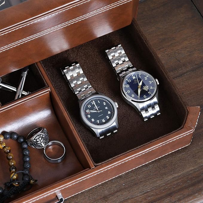 ROTHWELL 12 Slot Leather Watch Box - Image 7