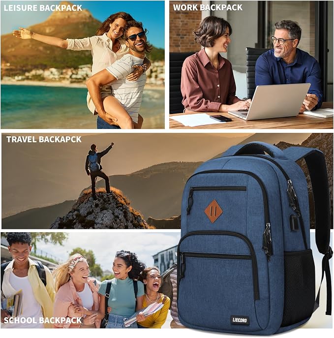 Blue Backpacks for Men, Backpack for School, School Backpack for Boys Teens - Image 6