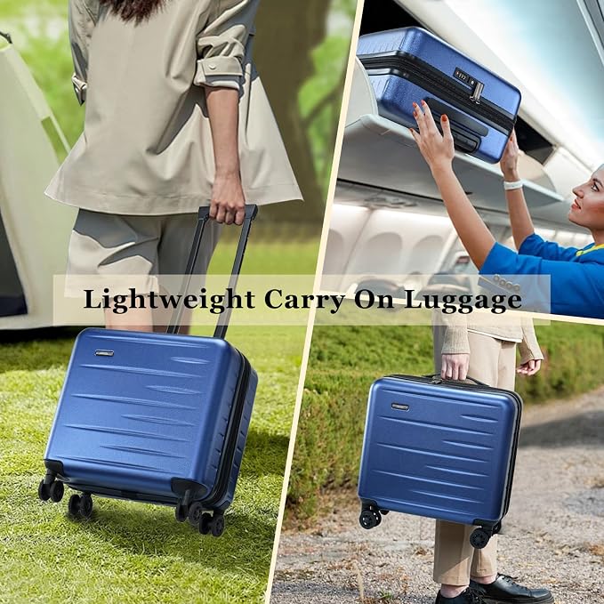 16 Inch Carry On Luggage Airline Approved, Expandable Lightweight ABS+PC Hard - Image 7