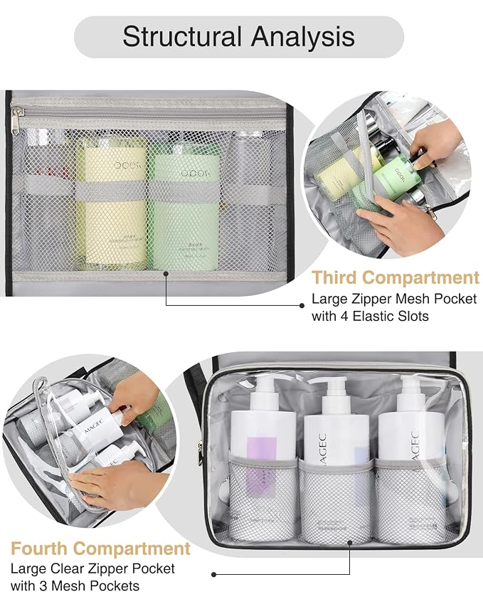 Relavel Travel Toiletry Bag for Men, Hanging Toiletry Bag for Women Makeup - Image 5