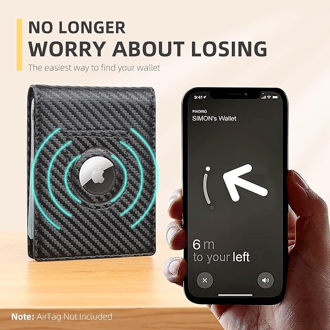 RUNBOX AirTag-Wallet-Mens-Slim-RFID Blocking Wallets Leather - Image 7