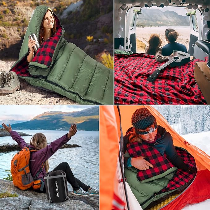 0 Degree Sleeping Bag Cotton Flannel Winter Cold Weather - Image 7