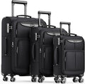 SHOWKOO Luggage Sets 3 Piece Softside Expandable Lightweight Durable Suitcase by SHOWKOO