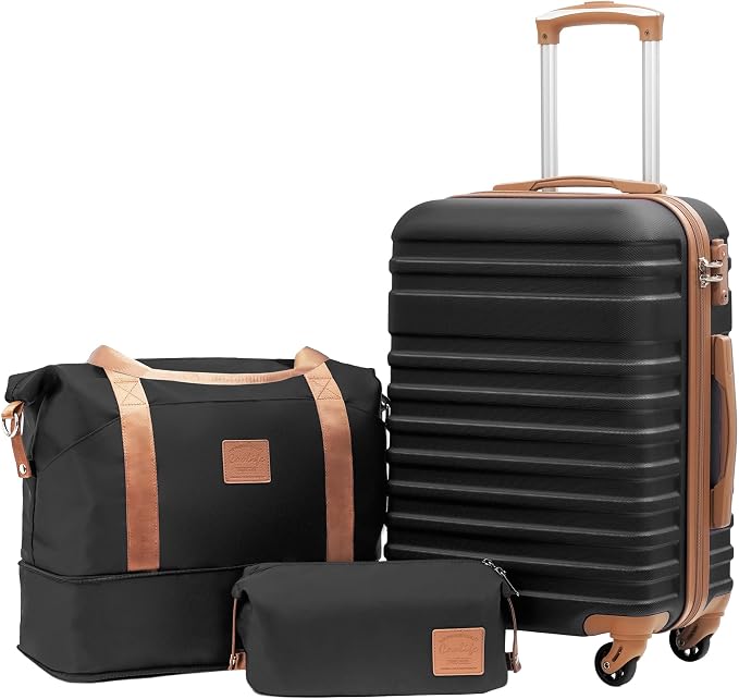 Coolife Suitcase Set 3 Piece Luggage Set Carry On Hardside Luggage by COOLIFE
