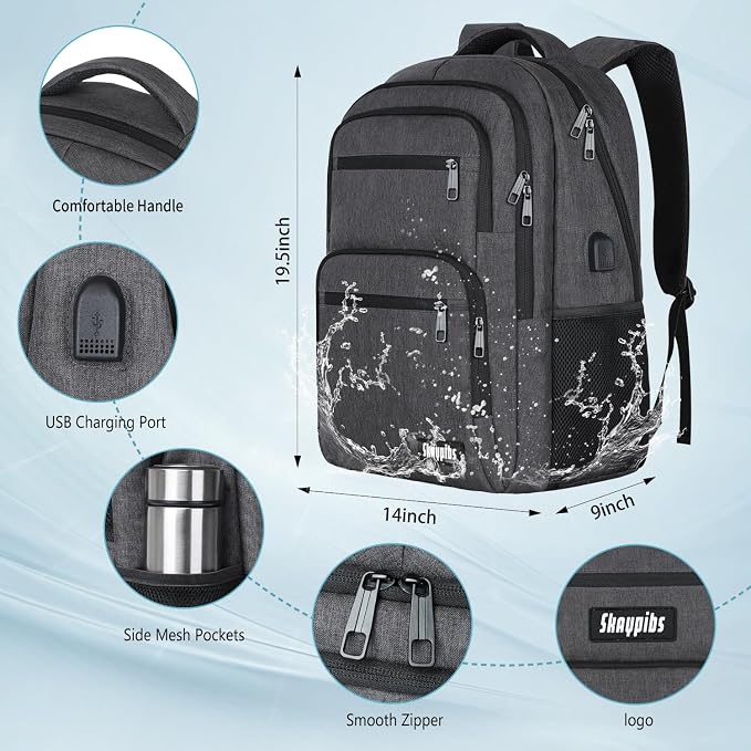 Backpck for Men Women, School Backpack for Boys Girls Teen, 15.6 inch Laptop - Image 4
