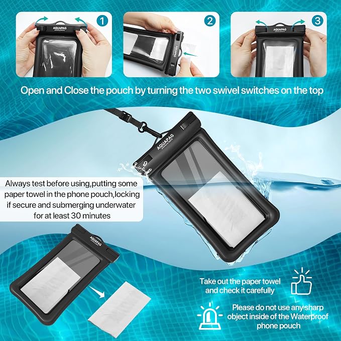 NEPHI IPX8 Floating Waterproof Phone Pouch 2 Pack-Up to 8.0"，Floating Phone Case - Image 7