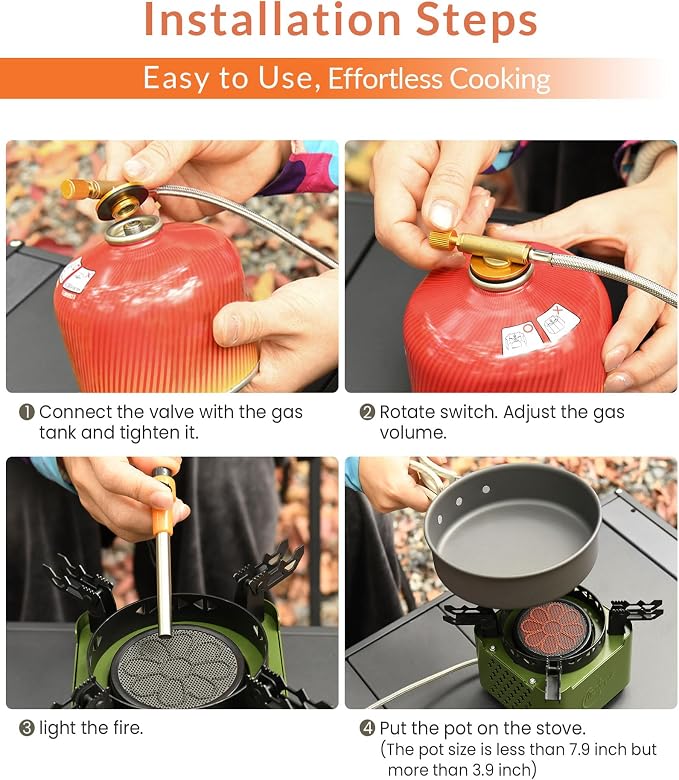 Indwell Camping Stove with Infrared Burner, Single Burner Propane Stove - Image 8