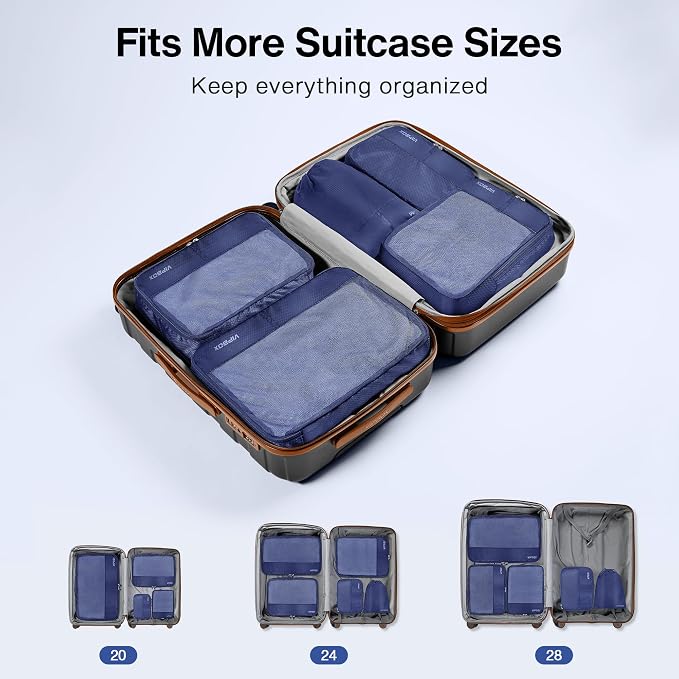 5 Set Packing Cubes Travel for Luggage Durable Suitcases Organizer Bags - Image 3