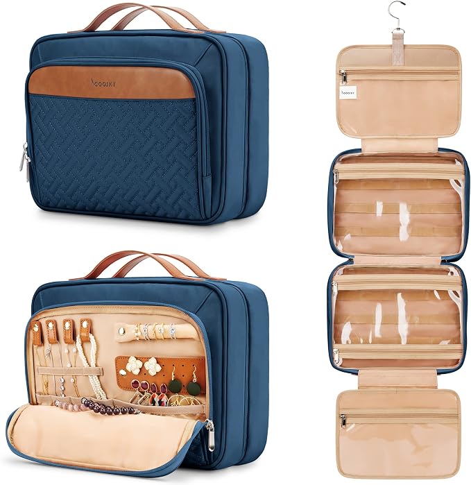 Travel Hanging Toiletry Bag for Women, Extra Large Makeup Bag, Holds Full-Size by COOSKY