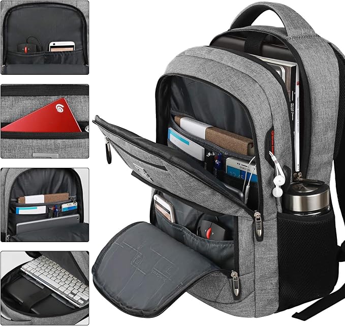 Laptop Backpack, Business Travel Anti Theft Slim Durable Laptops Backpack - Image 2