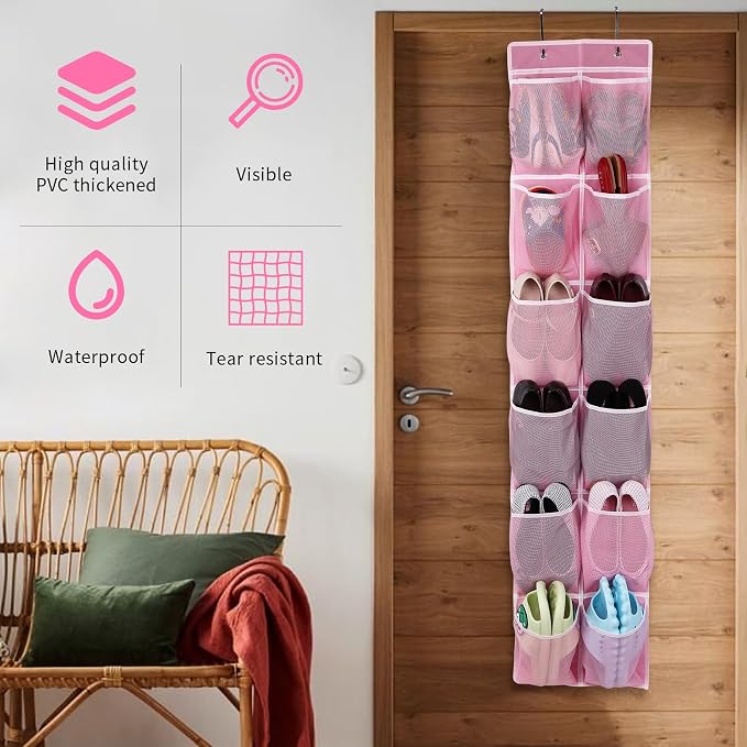 Over the Door 12 Pocket Hanging Shoe Organizer - Image 7
