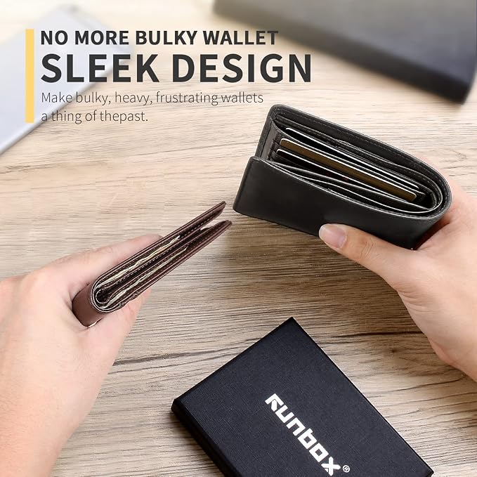 RUNBOX AirTag-Wallet-Mens-Slim-RFID Blocking Wallets Leather - Image 5