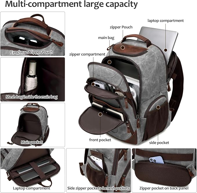 Travel Laptop Backpack 17.3 inch XL Computer Backpack - Image 3