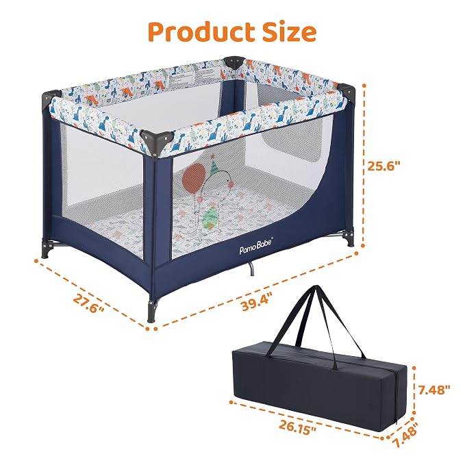 Pamo Babe Travel Foldable Portable Bassinet Baby Infant Comfortable Play Yard - Image 5