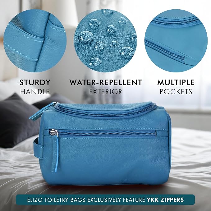 ELIZO Premium REAL Leather Toiletry Bag - Image 5