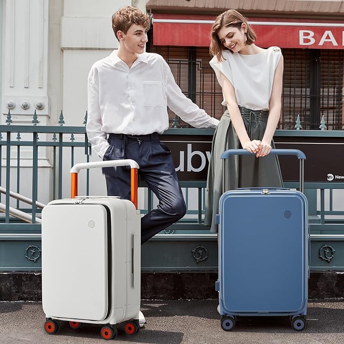 mixi Carry On Luggage Wide Handle Luxury Design Rolling Travel Suitcase PC - Image 5