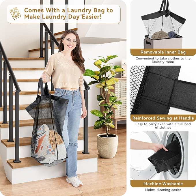 SOLEDI Slim Laundry Hamper - Image 4