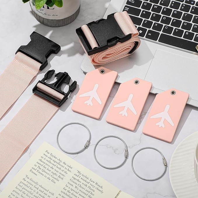 Weewooday 8 Pcs Luggage Straps Suitcase Tags Set - Image 3