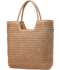 Straw Beach Bags for Women Woven Beach Tote Bag Casual Boho Large Shoulder by YAVCOOL