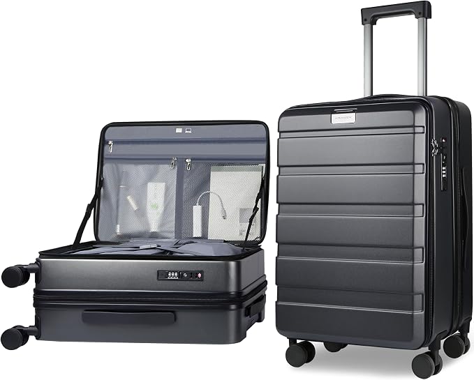 KROSER Carry On Luggage with Spinner Wheels & Built-in TSA Lock, Expandable Top by KROSER