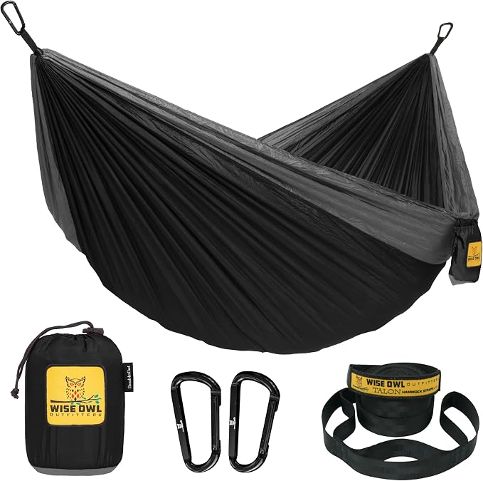 Wise Owl Outfitters Camping Hammock – 500lbs Portable Hammock by WiseOwlOutfitters