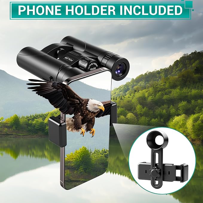 POLDR 12x25 Compact Binoculars for Adults and Kids, High Powered Waterproof - Image 6