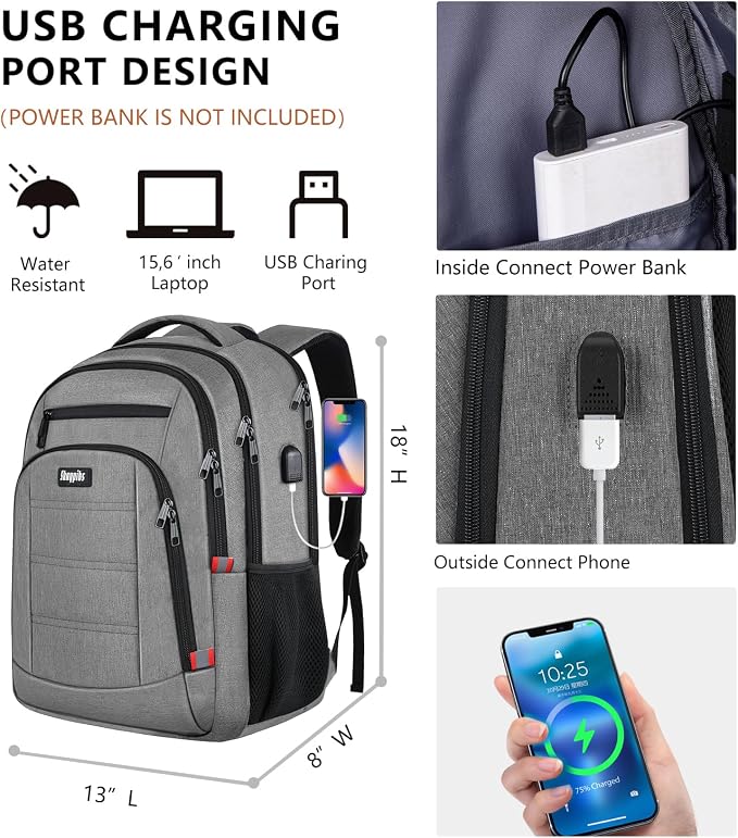 Backpack for Men Women, Travel School Backpacks for Teen Boys, Bookbag - Image 5