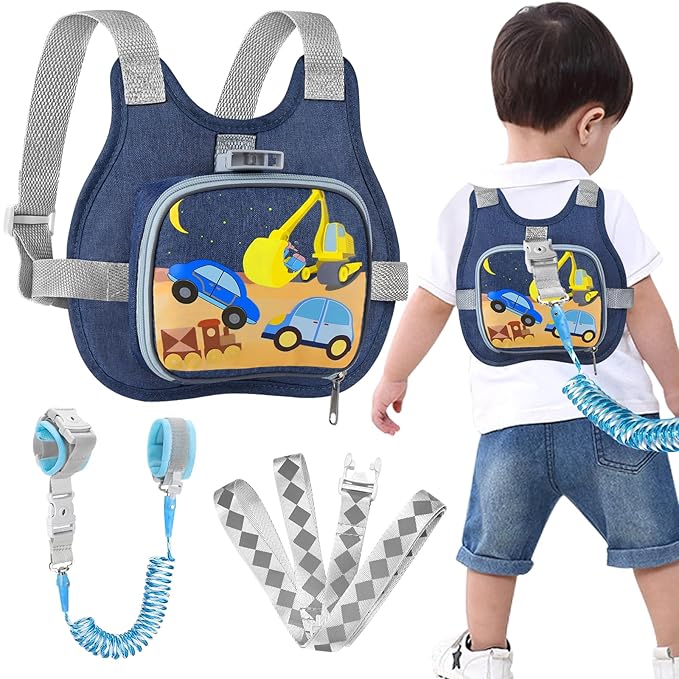 Accmor Toddler Harness Leash + Reflective Anti Lost Wrist Link, Cute Car Kids by Accmor