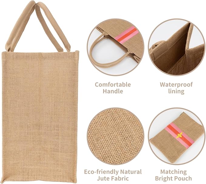 Large Beach Bag Jute Woven Tote - Image 5