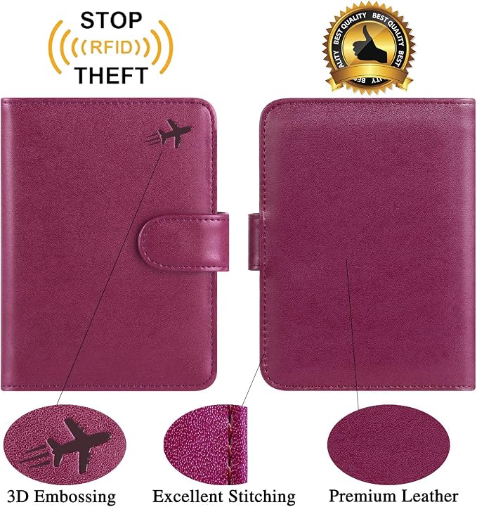Passport Holder Cover Wallet RFID Blocking Leather Card Case Travel Accessories - Image 4