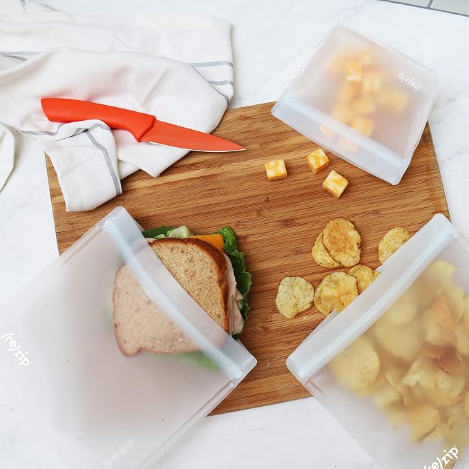 zip 10-Pack Reusable Sandwich Lunch Bags | BPA-Free, Food Grade, Freezer Safe - Image 7