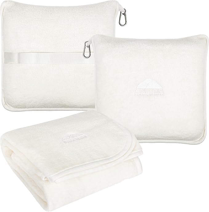 BlueHills Premium Soft Plush Travel Blanket Pillow by BlueHills