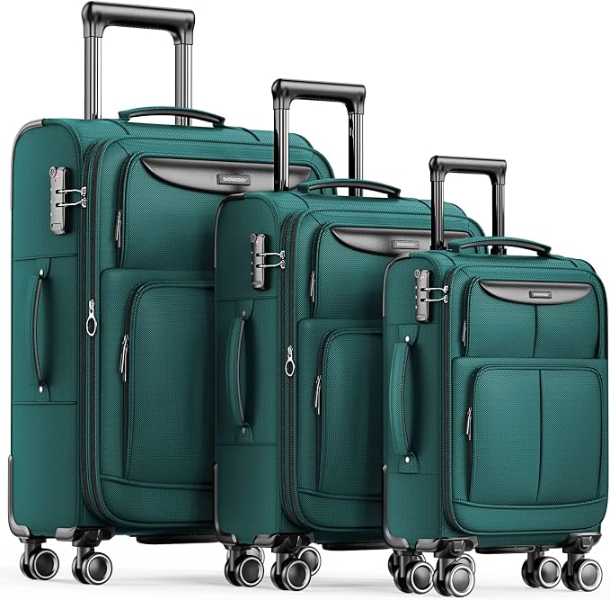 SHOWKOO Luggage Sets 3 Piece Softside Expandable Lightweight Durable Suitcase by SHOWKOO