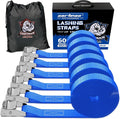 Cartman 1" x 12' Lashing Straps Cargo Tie-Down Strap Up to 600lbs, 6pk in Carry by CARTMAN