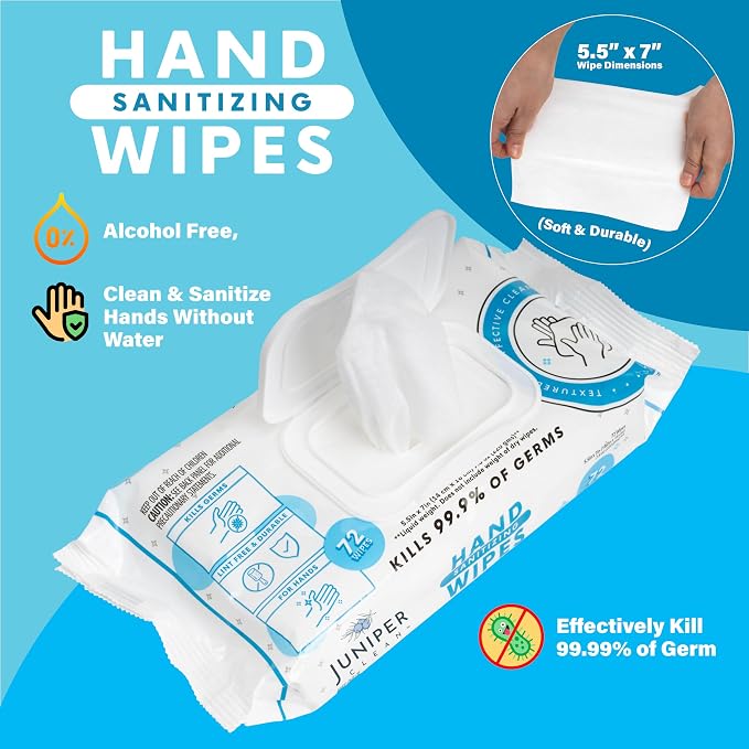 3 Pack Hand Sanitizing Wipes, Alcohol Free 216 Count Disposable Hand Sanitizer - Image 3