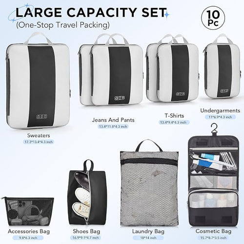 10 Set Compression Packing Cubes - Image 2