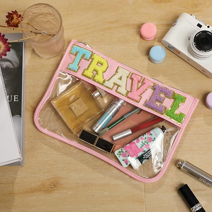 DYSHAYEN Chenille Letter Clear Zipper Pouch - Image 2