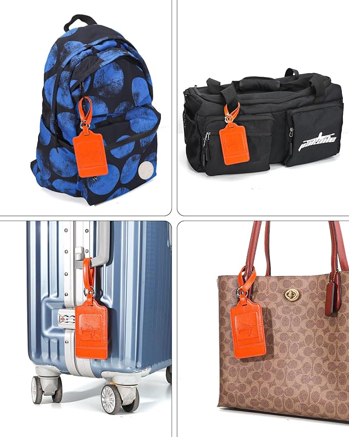 Teskyer Luggage Tags, 3 Pack Premium PU Leather Luggage Tags - Image 7
