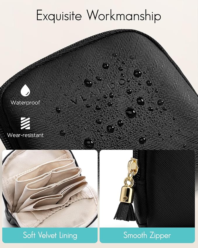 Vlando Small Jewelry Travel Case, Jewelry Pouch Bags - Image 4