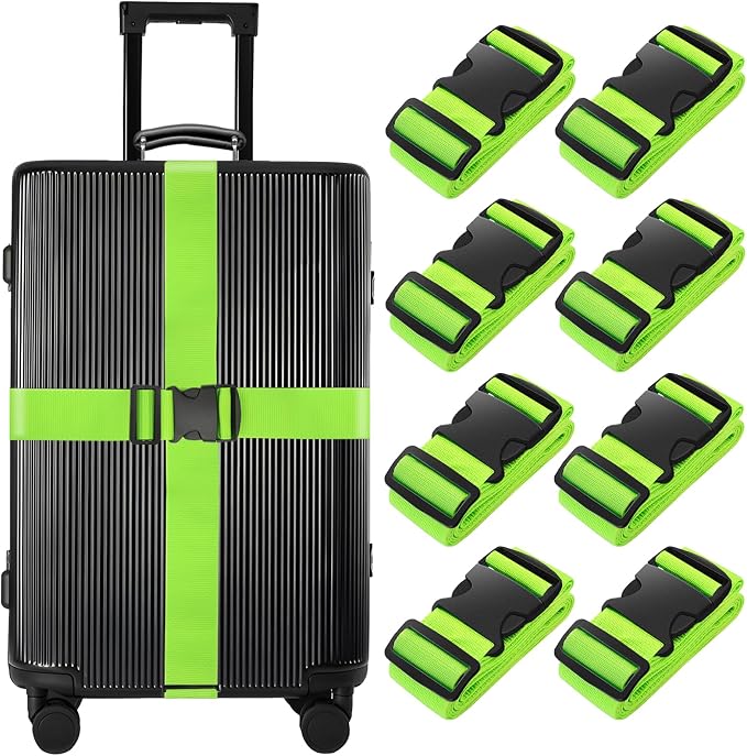 BILIONE 8 Pcs Luggage Straps, TSA Approved Add a Bag Premium Accessory by BILIONE