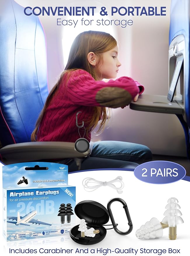 Ear Plugs for Airplane Pressure Relief, 2 Pairs Kids 6+, Adults/Small Canal - Image 6
