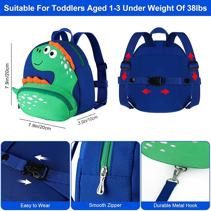 Accmor Toddler Harness Backpack Leash, Cute Dinosaur Backpacks - Image 2