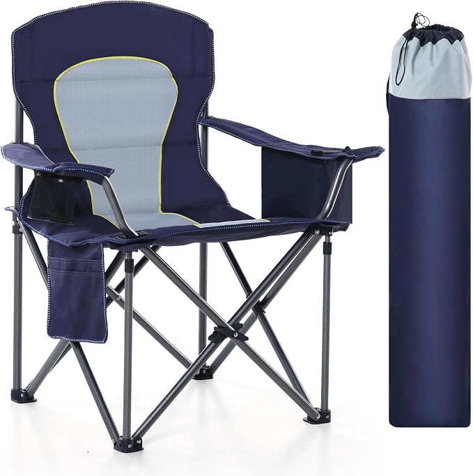 HIGH POINT SPORTS Oversized Camping Folding Chair, Heavy Duty Portable Outdoor by HIGHPOINTSPORTS