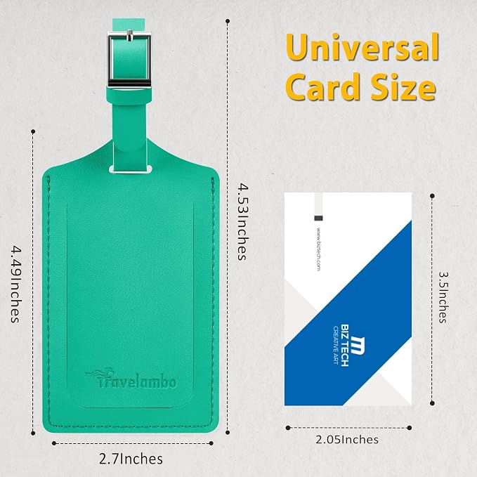 8 Pack Leather Luggage Travel Bag Tags by Travelambo - Image 2